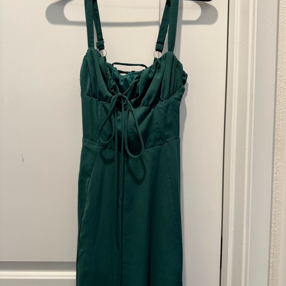 Emerald Green Strappy Midi Dress